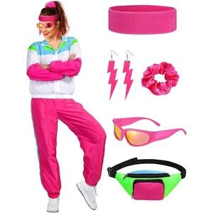 Ramede Halloween 80s Glass Series Large Fanny Pack Sunglasses Chain Bag Set